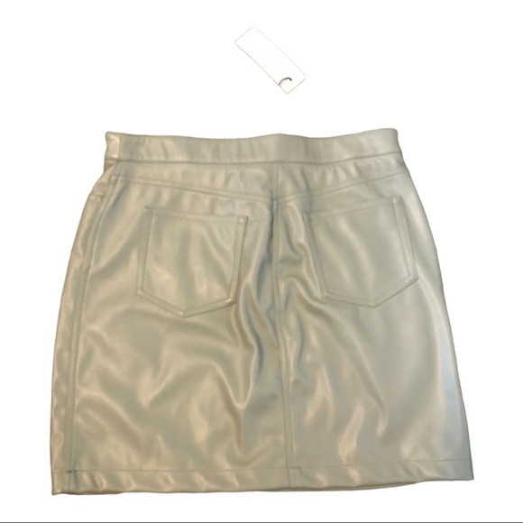Rachel Zoe light green pleather mini a-line skirt. New size 8 - Picture 8 of 8